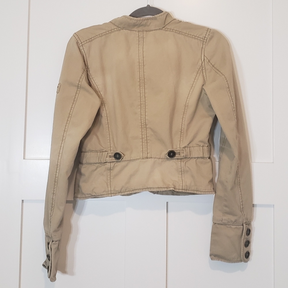 Abercrombie & Fitch Military Jacket Button Down Chest Snap Pockets Tan S… - Picture 13 of 16